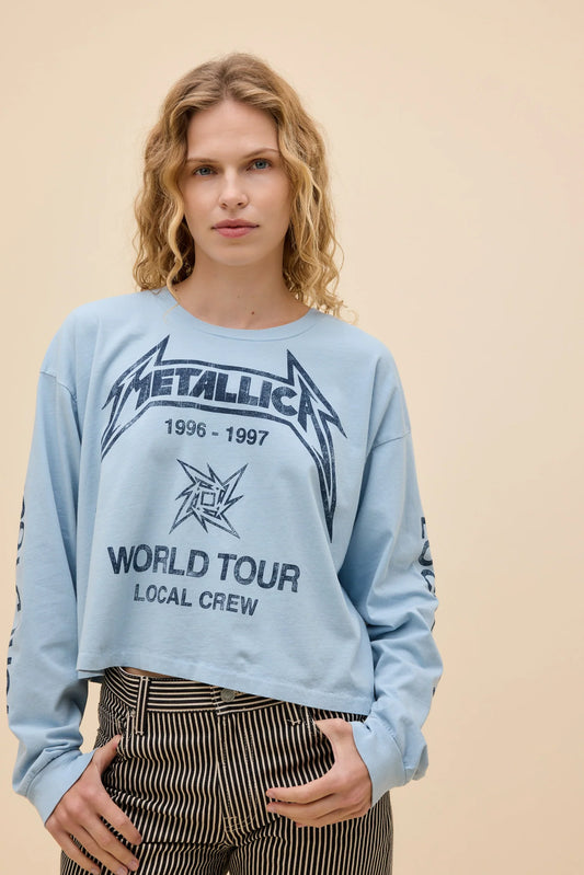Daydreamer "Metallica Local Crew Meet & Greet Long Sleeve" Womens - Powder Blue