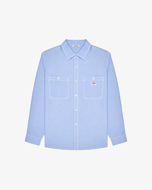 Malbon "Benchmark Shirt" Mens - Blue Chambray