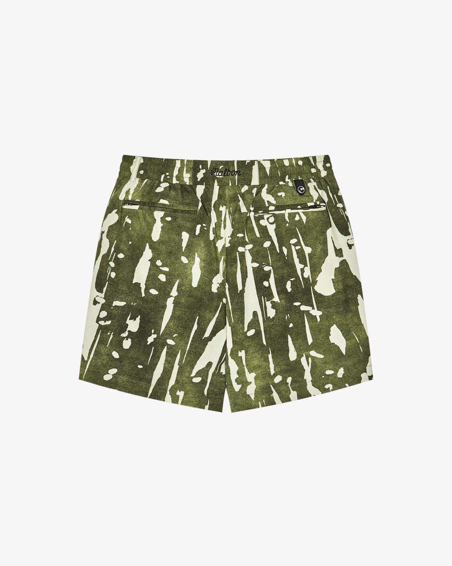 Malbon "Scooter Inkwash Short" Mens - Olive Inkwash