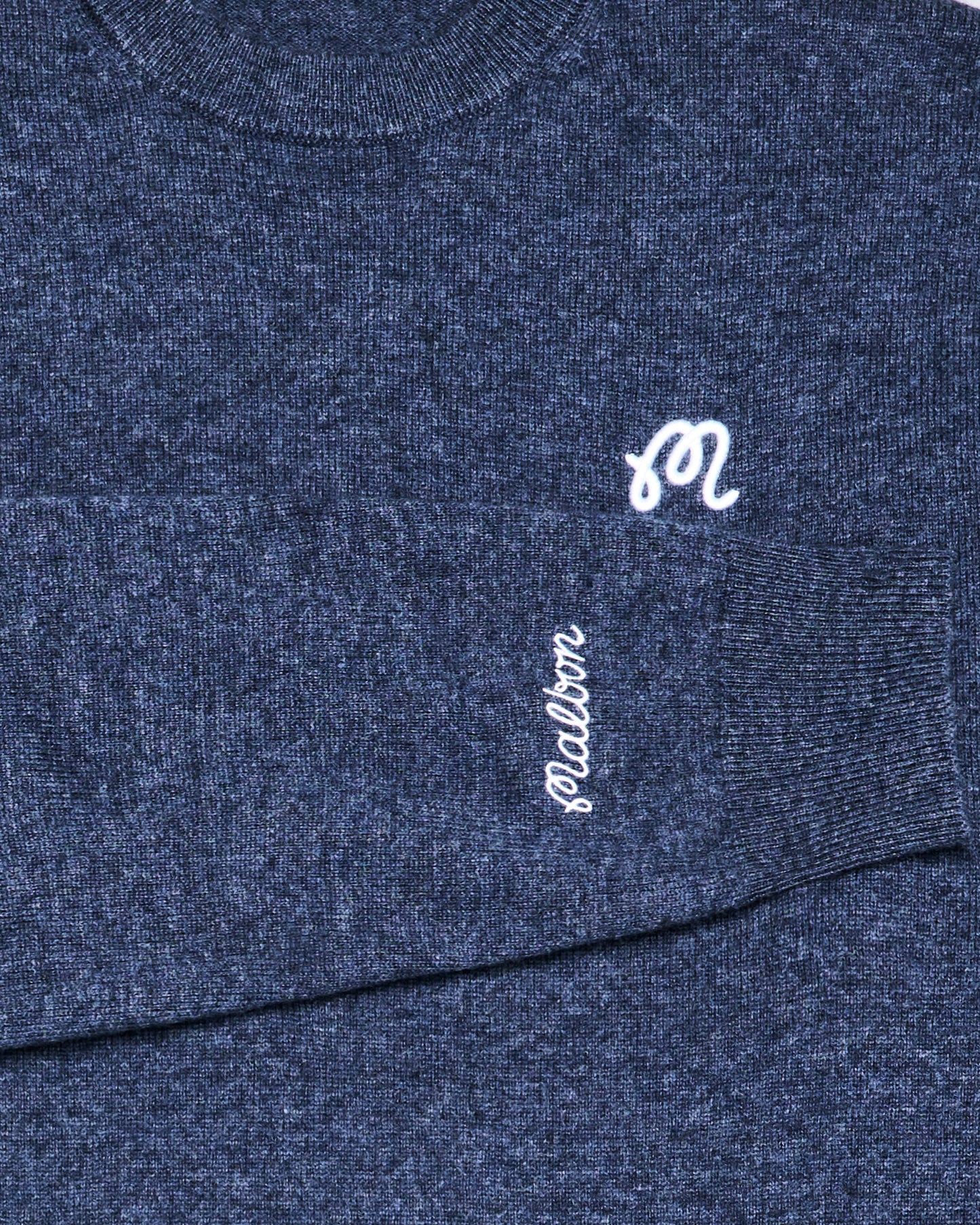 Malbon "M Script Sweater" Mens - Navy