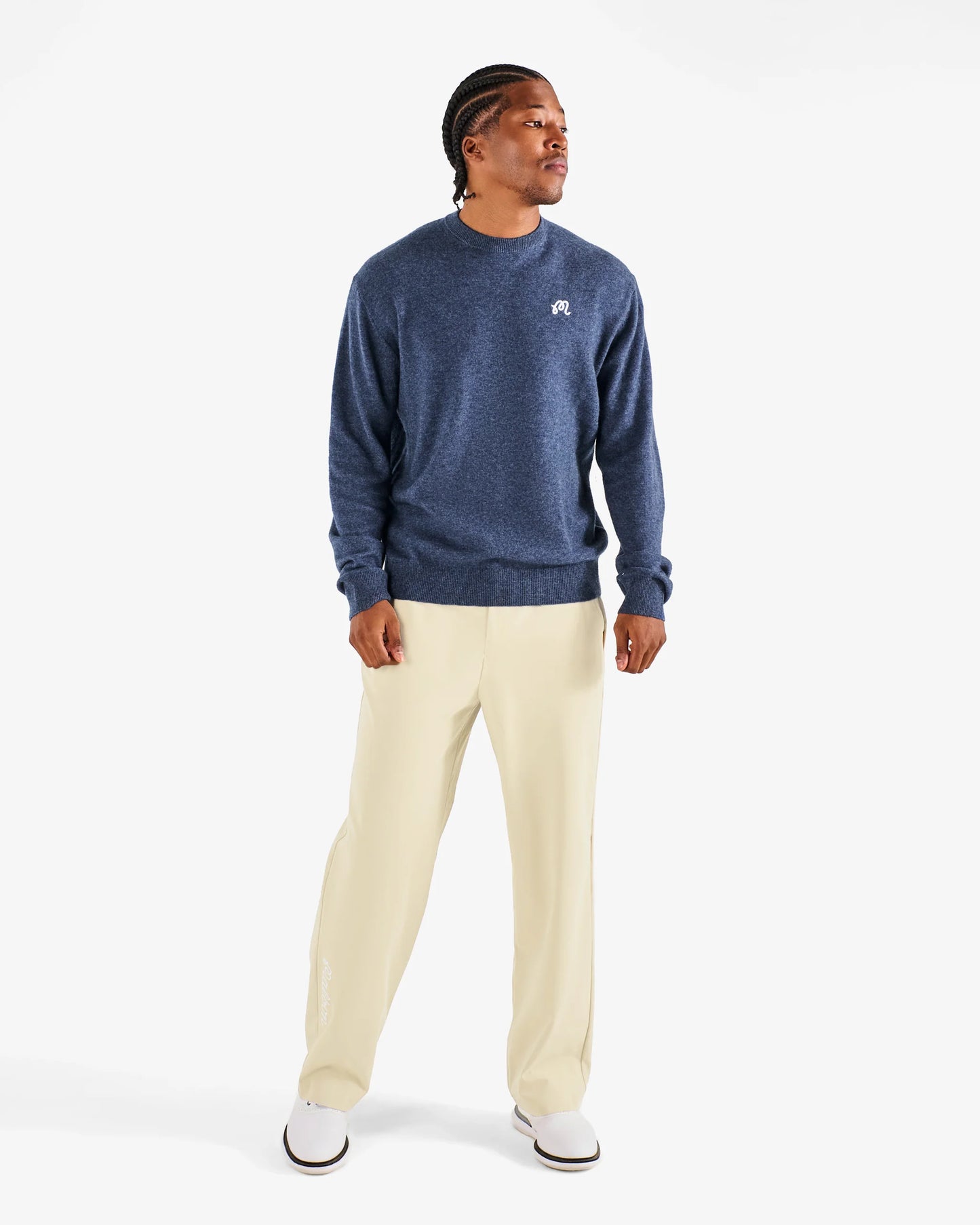 Malbon "M Script Sweater" Mens - Navy