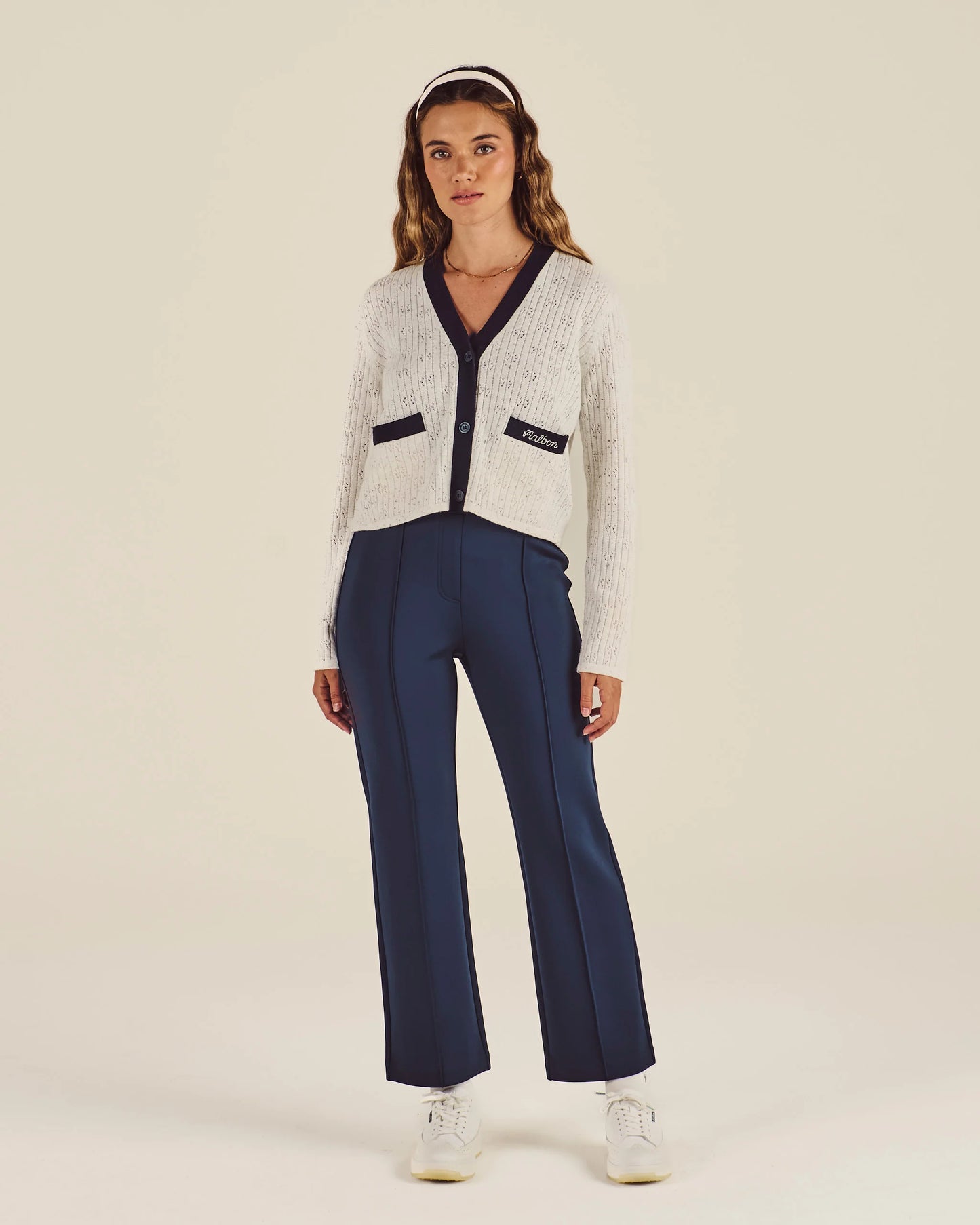 Malbon "Nara Cardigan" Womens - Silver Gray