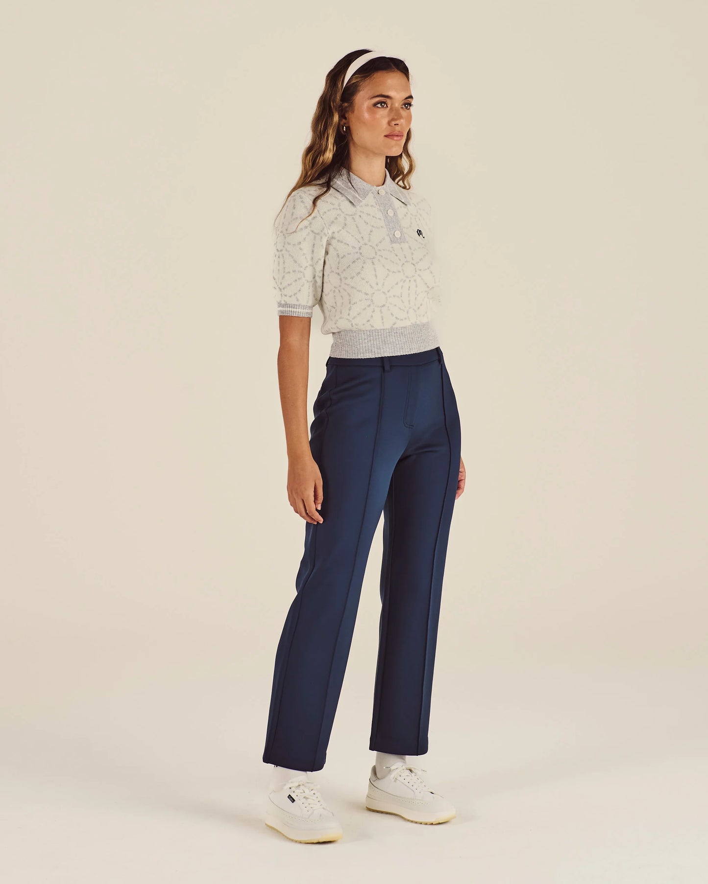Malbon "Mikayla Sashiko Polo" Womens - Ivory