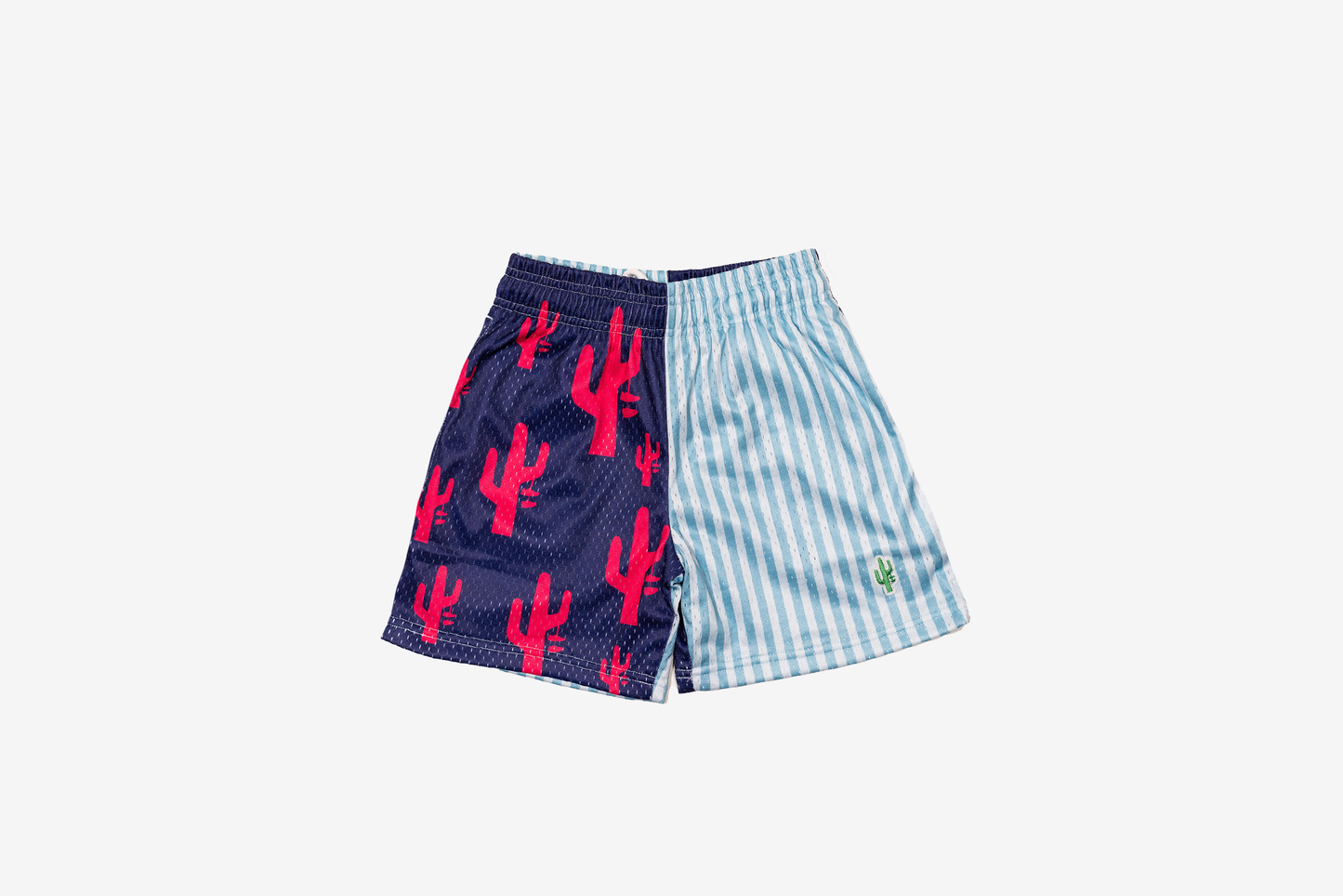 Manor "Oxford Mesh Short" Kids - Blue Stripe / Cactus Print