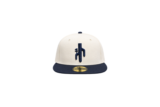 Manor x New Era "Upside Down Hang Time" 59FIFTY Fitted - Cream / Navy *