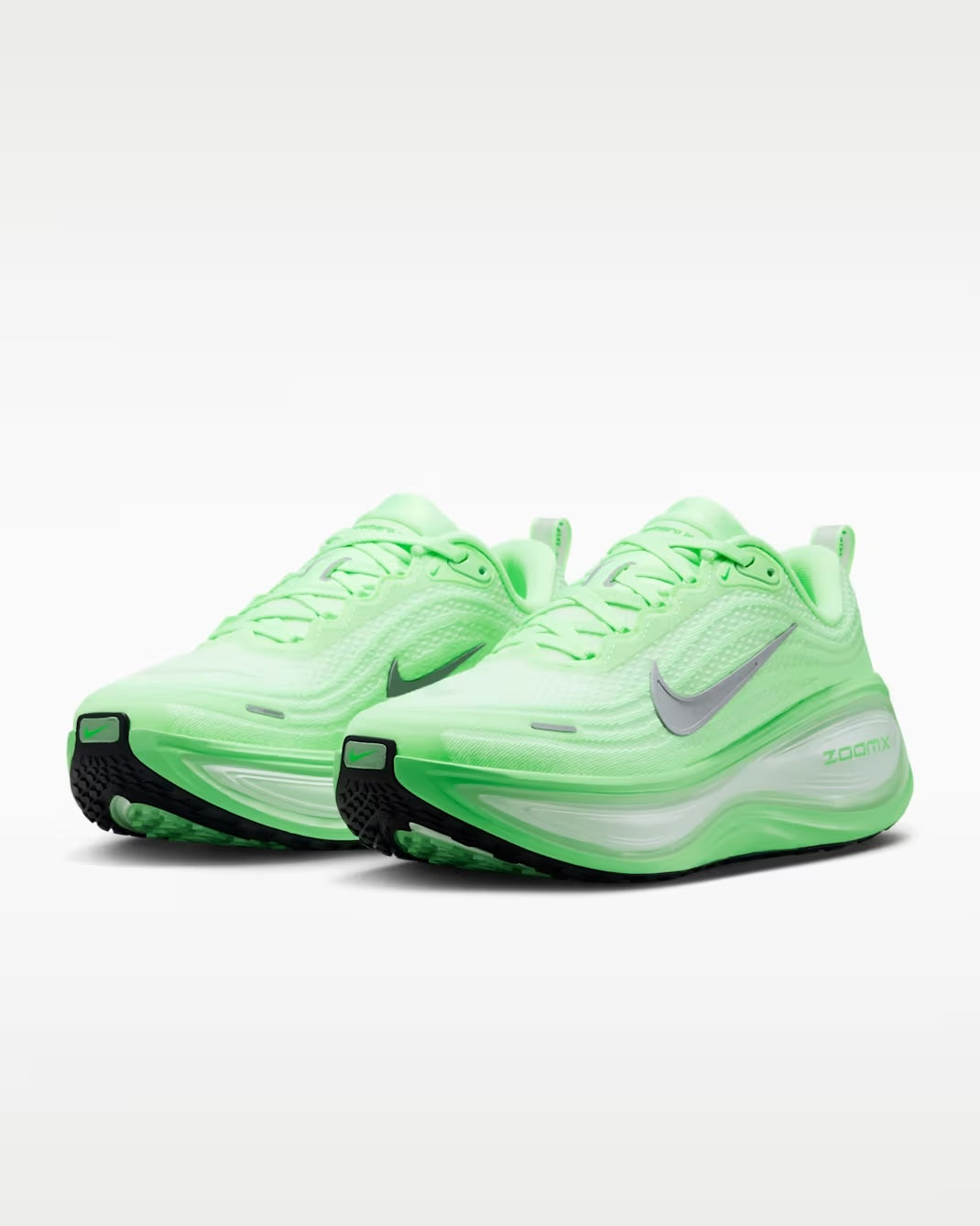 Nike "Vomero Plus" Womens - White / Metallic Silver (Illusion Green)