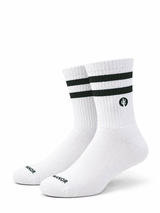 Manor "Striped Campus Sock" - White / Black