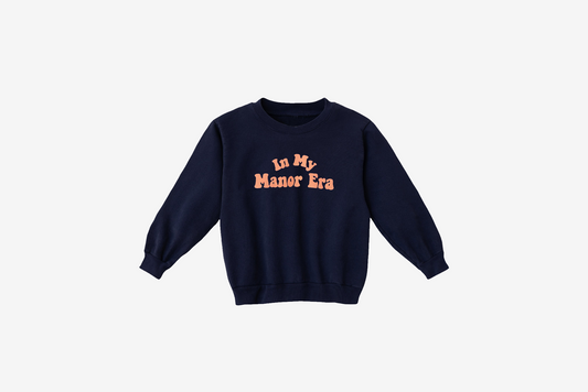 Manor "'In My Manor Era Crewneck" Kids - Navy