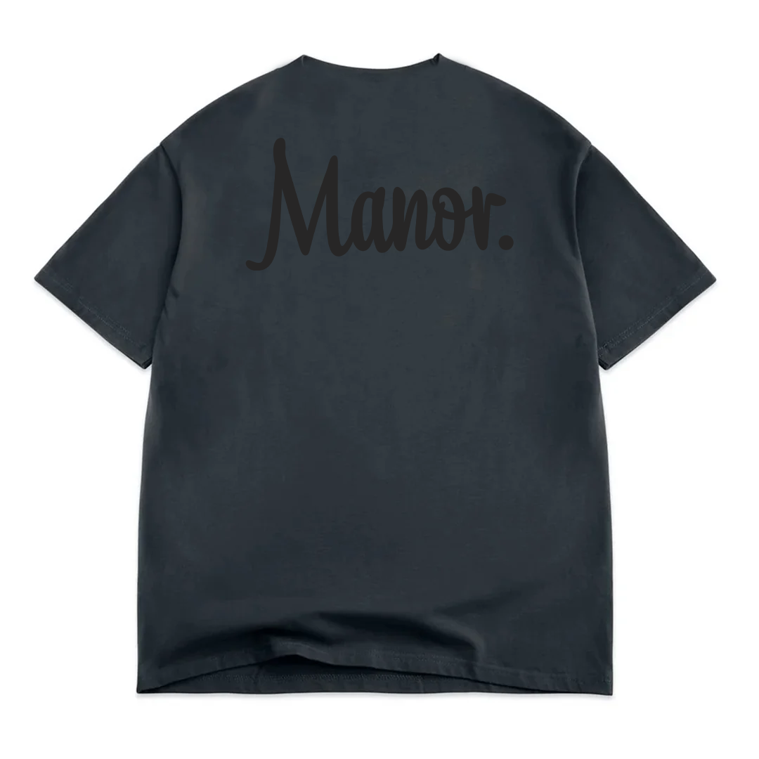 Manor "Manor Classic Embroidered Tee" Kids - Vintage Black / Black