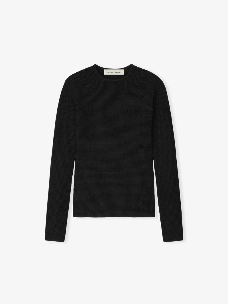 Fear of God Essentials "Waffle Long Sleeve Top" W - Vintage Black