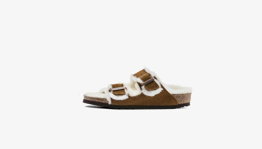 Birkenstock Kids "Arizona Shearling" - Mink (Narrow Fit)
